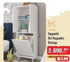 KERVANCI SEPETLİ İKİ KAPAKLI DOLAP